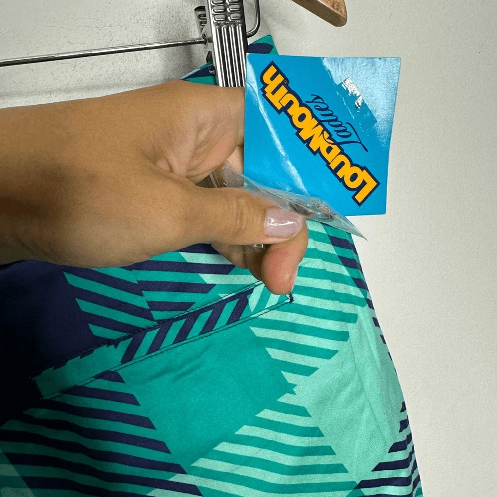 LOUDMOUTH FREPORT Golf Shorts blue turquoise checkered bermuda womens 8 NWT - Picture 5 of 8